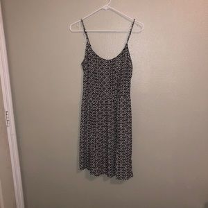 black and white floral spaghetti strap dress